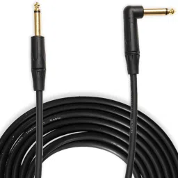 Black 3M long Instrument cable for home and school amplifiers Single Angled TS Patch Cable-16