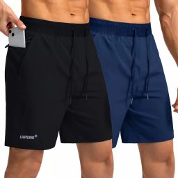Pack of 2 Solid Men Black, Dark Blue Regular Shorts-image-97