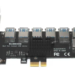 microware PCI-E Riser Card 1 To 7 USB 3.0 Riser Card PCI Express For BTC Mining Miner GDDR6X 1 GB NVIDIA Chipset 64 bit 1 MHz Graphics Card-7