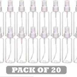 PET Plastic Empty Refillable Pocket Mist Spray Bottle with Dust Cap (Pack of 20) 100 ml Bottle-3