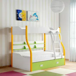 alex daisy Columbia Bunk Bed in Yellow Green Colour with Drawer Storage-picture-31