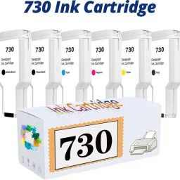 Rsse 730 300 ml DesignJet T1600 T2600 T1700 MFP Series Printers (6-Pack) Black + Tri Color Combo Pack Ink Cartridge-image-19