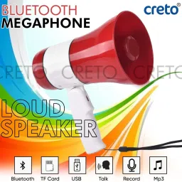 creto Bluetooth Megaphone(Loud-Speaker)/USB & Memory card input with sound control system/ Rechargeable/ Best for announcement/horn/audio player Bluetooth_Handheld_Megaphone_Loudspeaker Indoor, Outdoor PA System image 2