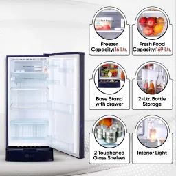 lg 185 L Direct Cool Single Door 4 Star Refrigerator with Base Drawerwith Smart Inverter Compressor image 4