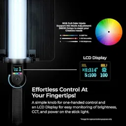 SIMPE SIMPEX LS120R RGB Light Stick with in Built Battery Professional Filming 96 lx Camera LED Light image 4