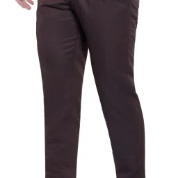 Men Slim Fit Brown Viscose Rayon Trousers-image-8