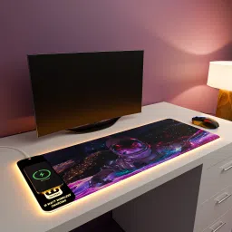 JCBL Accessories 2-IN-1 RGB Mouse Pad with 15W Wireless Charger For Office & Home Gaming Keyboard Non Slip Base Mousepad-10