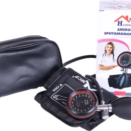 Dr care Palm Type Aneroid BP Monitor Sphygmomanometer with Latex-Free Cuff Professional Professional Manual BP Monitor for Accurate Readings (Black) Bp Monitor-8