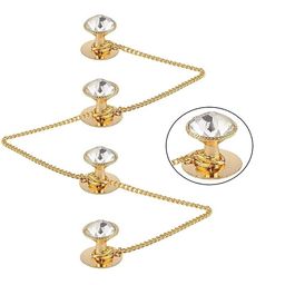 Mahalaxmi Trading Company Pearl Buttons with Chain for Kurta | Gold Plated Designer Kurta Buttons | Lalchi Button with Chain for Men (Set of 3) image 1