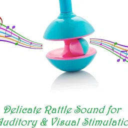 vinmot Non-Toxic Attractive Jingle Rattle with Shake & Grab Dumble Teether Rattle Toy Rattle image 3