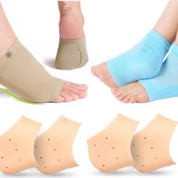 Arch Support With Silicon Heel Protector And Cotton Gel Socks Heel Support-image-0