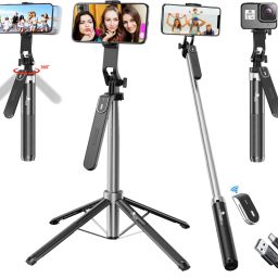 Kratos Long Tripod 5ft 62 inch Long Selfie Stick with Wireless Selfie Remote Selfie Stick with Tripod Stand for 360° Panoramic Shoot Bluetooth Selfie Stick-29