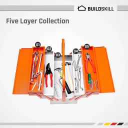 buildskill BITB175 / BITB5 Cantilever Home Professional Iron Powder Coated With 5 Shelf High Quality Tool Box image 4