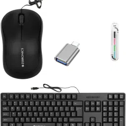 Mophonics Wired K20 Keyboard, Mouse, C-OTG, & Cable Protector .(Set - 4). Combo Set-14
