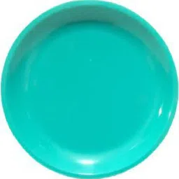 kanha Microwave Safe Unbreakable Round Quarter Plates for Snacks, Set of 6 Pcs, Green Color, Made in India Half Plate image 3