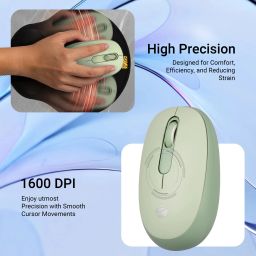 ZEBRONICS Groot Wireless Ambidextrous Optical Mouse Wireless Mouse, 1600DPI, Silent Ergonomic with 2 Years Warrantywith Bluetooth image 4