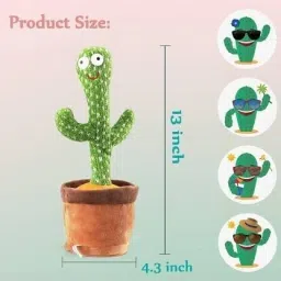sharvaya Cactus Toy For Kids With LIght And Music With Usb Cable Talk And Dancing With Light image 4