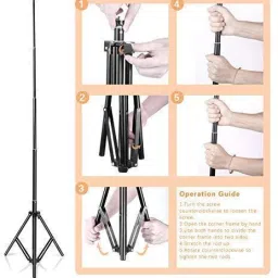 Techobucks BEST BUY Heavy Duty Metal 2.1m Tripod Light Stand Max 200cm Tripod for Photo Studio Softbox Video Flash Reflector Lighting Background Stand YouTube Maker Instagram Reels Tripod, Tripod Kit, Monopod Kit, Tripod Bracket image 2
