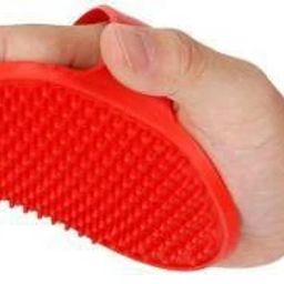 Pet Shampoo Brush | Soothing Massage Rubber Bristles Curry Comb for Dogs & Cats Washing | Professional Quality Hand Brush - 1 Piece/Size: L - 4.2 Inch, H- 4.7 Inch/ (RED) Curry Comb forDog, Cat-11