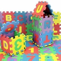 36 Pieces Mini Puzzle Foam Mat for Kids, Interlocking Learning Alphabet and Number Mat for Kids - Multicolor-image-5