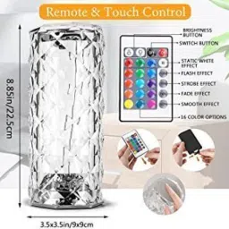 samipna Touch Control Rose Lamp, Table Lamp with 16 RGB Color Changing, Table Lamp Table Lamp image 5