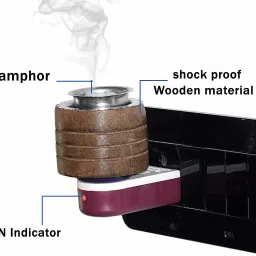 hingol Wooden Electric Kapoor Dani for Incense Burner Bakhoor Dani Camphor Burner Essential Oil Diffuser Stainless Steel Incense Holder image 2