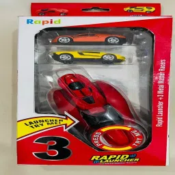 Rapid Launcher Playset Toy with 3 Die Cast Metal Stunt Car for Kids-30