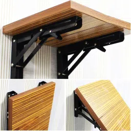 rab FOLD BKT MS, Down Table or fold Down Racks (Brown,Size:-12",300MM, 4Pcs of 2Set) 20,10,10 Shelf Bracket image 5