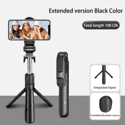 amesco Party 3in1 Selfie Stick multi-function Wireless Bluetooth | Selfie stick | Tripod | Selfie Stick with Remote & Coller Mic Shutter 360 Rotate Extendable Handheld Foldable Mini Tripod Stand Foldable | Bluetooth shutter for Smartphones Professional Remote Control Selfie Stick Monopod 3 Axis Gimbal for Mobile image 3
