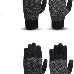 Solid, Self Design, Woven Winter Men Gloves-image-83