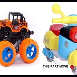 Wlco-Unbreakable mini monster car and Mini scooter toy for kids pack of -2-image-18