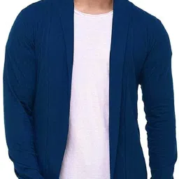 Men Longline Full Sleeve Blue Shrug-image-94