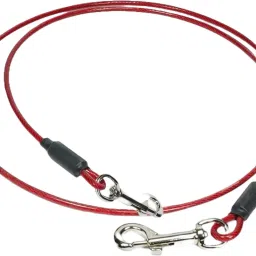 5FT Tie Out Cable Leash for Small Dogs upto 30Kg,Chew Proof Puppy Training Leads 152 cm Dog Cord Leash-image-10