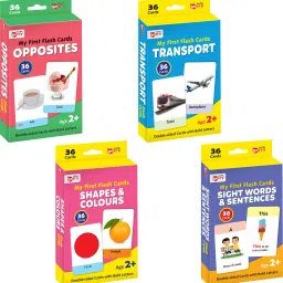First Flash Cards (Set of 4): Easy & Fun way of Learning 3yr-6yr Kids -144 Cards-25