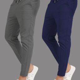 Pack of 2 Men Solid Blue Track Pants-image-130