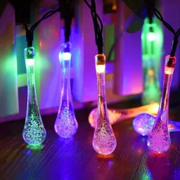 14 LEDs 3.81 m Multicolor Steady Water Drop Rice Lights-18