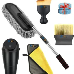 5pcs Car Duster Accessories Kit Interior/Exterior Cleaning Detailing Brush,cloth Microfibre Wet and Dry Brush-image-36