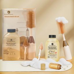 Silicone Bottle Brush Set for Baby Feeding Bottle and Nipple cleaning-image-18