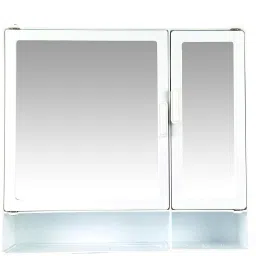 ABS Unbreakable Z-BF 109 Bathroom Double Mirror Double Door Cabinet With Storage Chest / Shelves & Extra Shelf,17"X4"X16" Plastic Wall Shelf-27