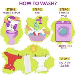 mokey New Waterproof Solid Reusable Diaper Reuse Nappy Cloth Diaper & Insert (0-3Y)Mk1 image 5