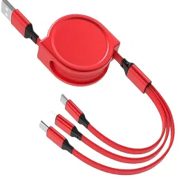 BUFONA Mobile 3 in1 Fast Charging Cable for All Smartphones Multi Quick Charge Cable Charging Pad-image-36