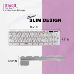 zebion COMBO SLIMFIT G1600 Wireless Standard Laptop Keyboard Compatible with Desktop, Laptop, Mac WIRELESS COMBO image 2