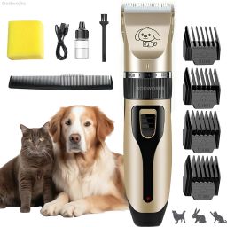 Pet Hair Trimmer Dogs & Cats Grooming Machine Wireless Rechargeable, Low Noise, Gold, Black Pet Hair Trimmer-image-73