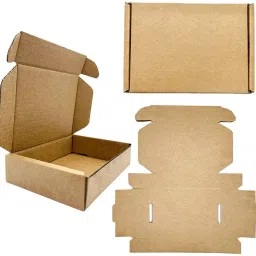 Self-Locking Box Craft Paper Shipping Boxes – 4x4x1.5 Inch 3-Ply Small White Flat Cardboard Boxes for Mailing Packaging Box-0