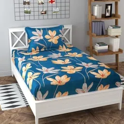 180 TC Cotton Single Floral Flat Bedsheet-image-82