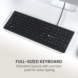 Portronics Keytonic Wired Keyboard & Mouse Combo, Full Size Layout, High Precision Mouse, Wired USB Handheld Laptop Keyboard Compatible with Desktop, Laptop, Mac image 3
