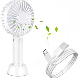 Wilo Portable Hand Fan - Powerful Brushless Motor Small Fan, 3-Speeds, USB Fan USB Rechargeable Mini Fan with Standing Holder Handy Base For Home Office Mini USB Fan-22