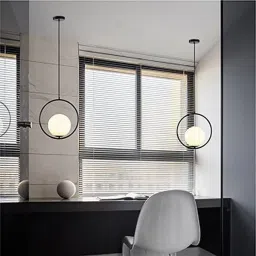 homeselite Ceiling Hanging Lamp with Frosted Glass Shade Adjustable (Bulb not Included) Pendants Ceiling Lamp image 4