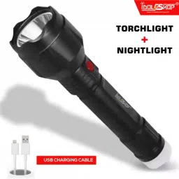 Dual Mode Power Full Led Rechargeable Torch Up to 400 Meter Range With Back Light Small Led 5 hrs Torch Emergency Light-21