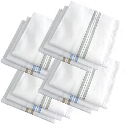 Sanchi Creation Elite Premium 100% Pure Cotton White Handkerchiefs Combo ["White"] Handkerchief-5